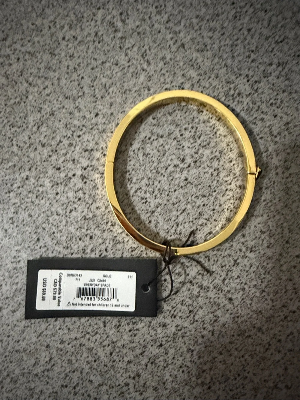 kate spade Gold Polished Hinged Bangle Bracelet